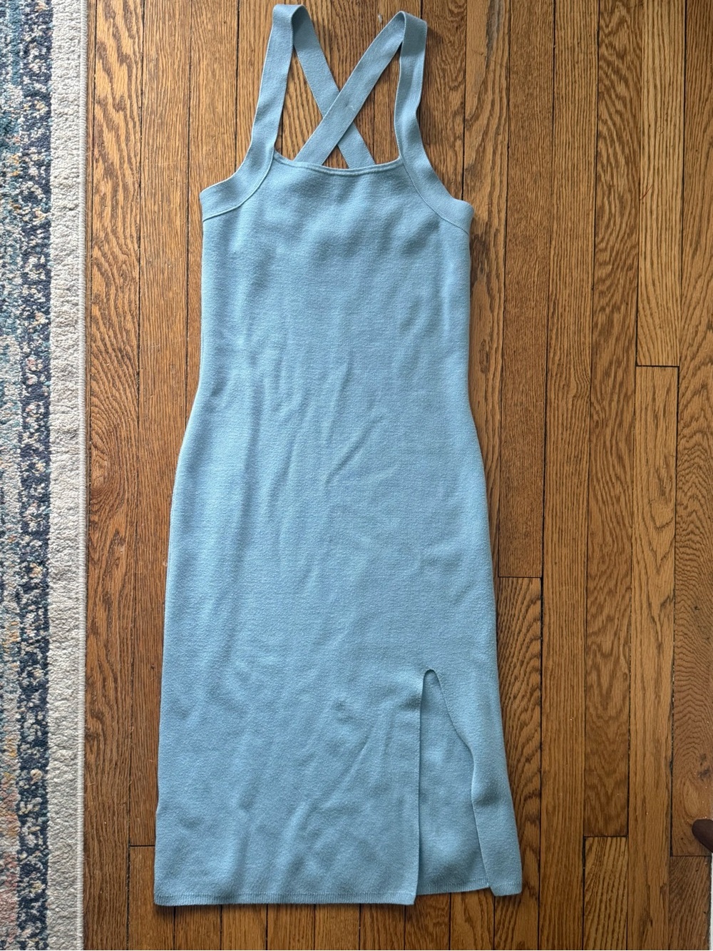 Abercrombie & Fitch Light Blue Knit Tank Midi Dress - Size Medium